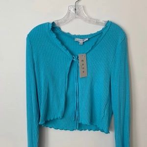 NWT Gazelle Turquoise Crop Sweater Women’s Size M
